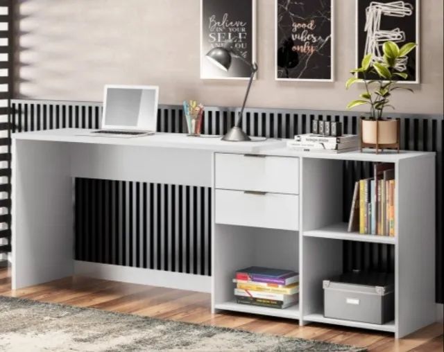 Mesa Computador Office em L - DIVIDIMOS EM ATÉ 10X SEM JUROS - Foto 3