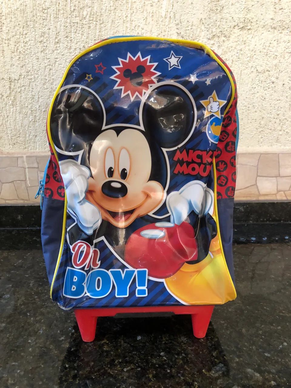  # ? Mochila Infantil Mickey Mouse com Rodinhas - Foto 2