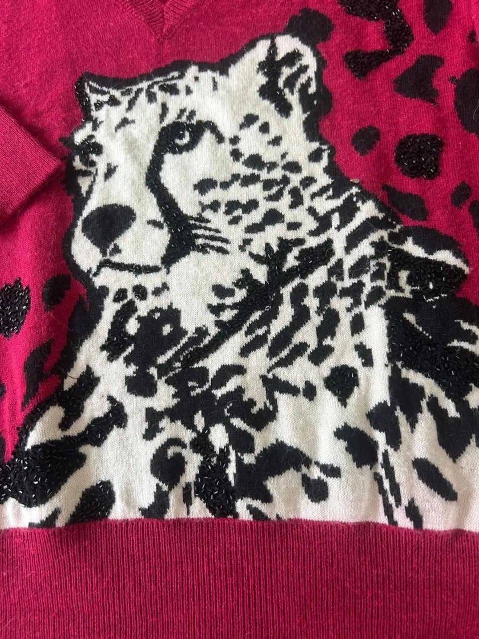 Blusa de lã, marca ANIMALE,, desenho e detalhes em brilho,  NOVA, moderna e sofisticada - Foto 4