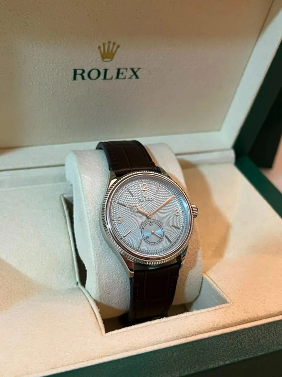 ROLEX 1908 NOVO (SEM USO) SUPER CLONE MÁQUINA ETA - PLATINUM AZUL