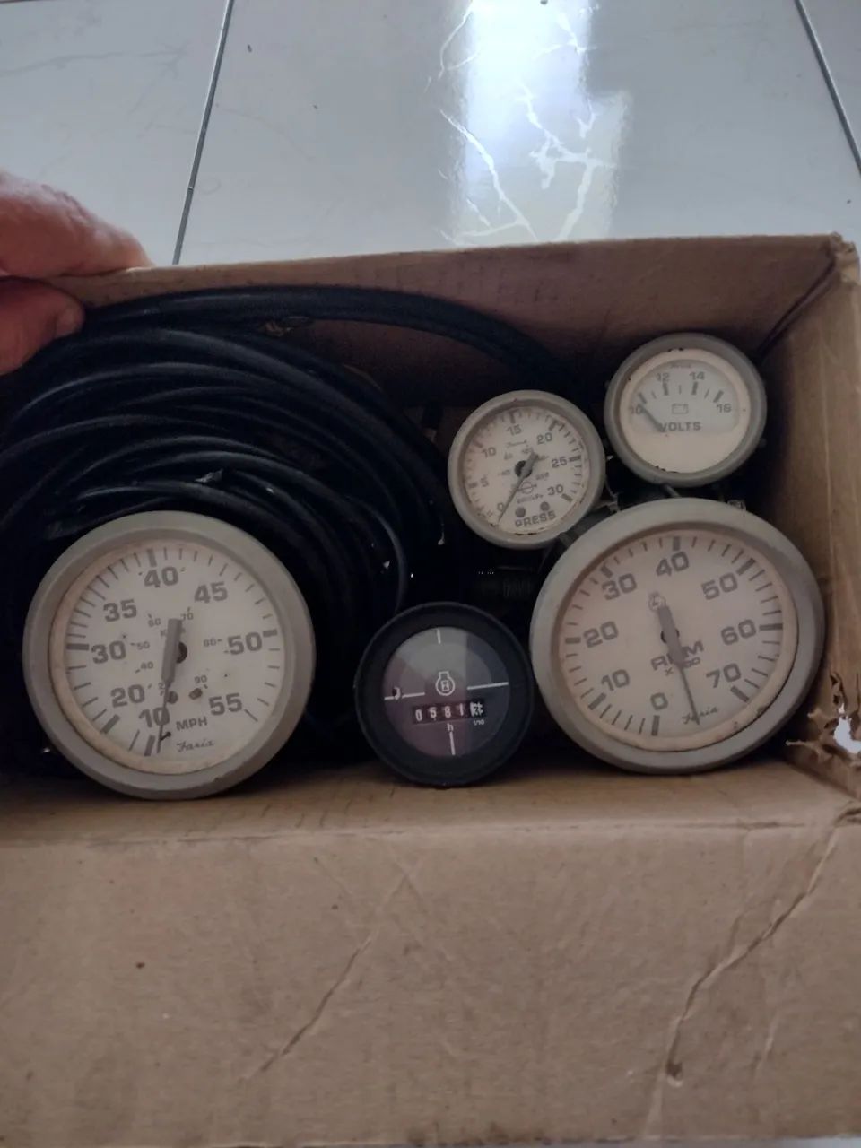 Relógio de navegação Mercury 150 hp, marcadores, instrumentos 