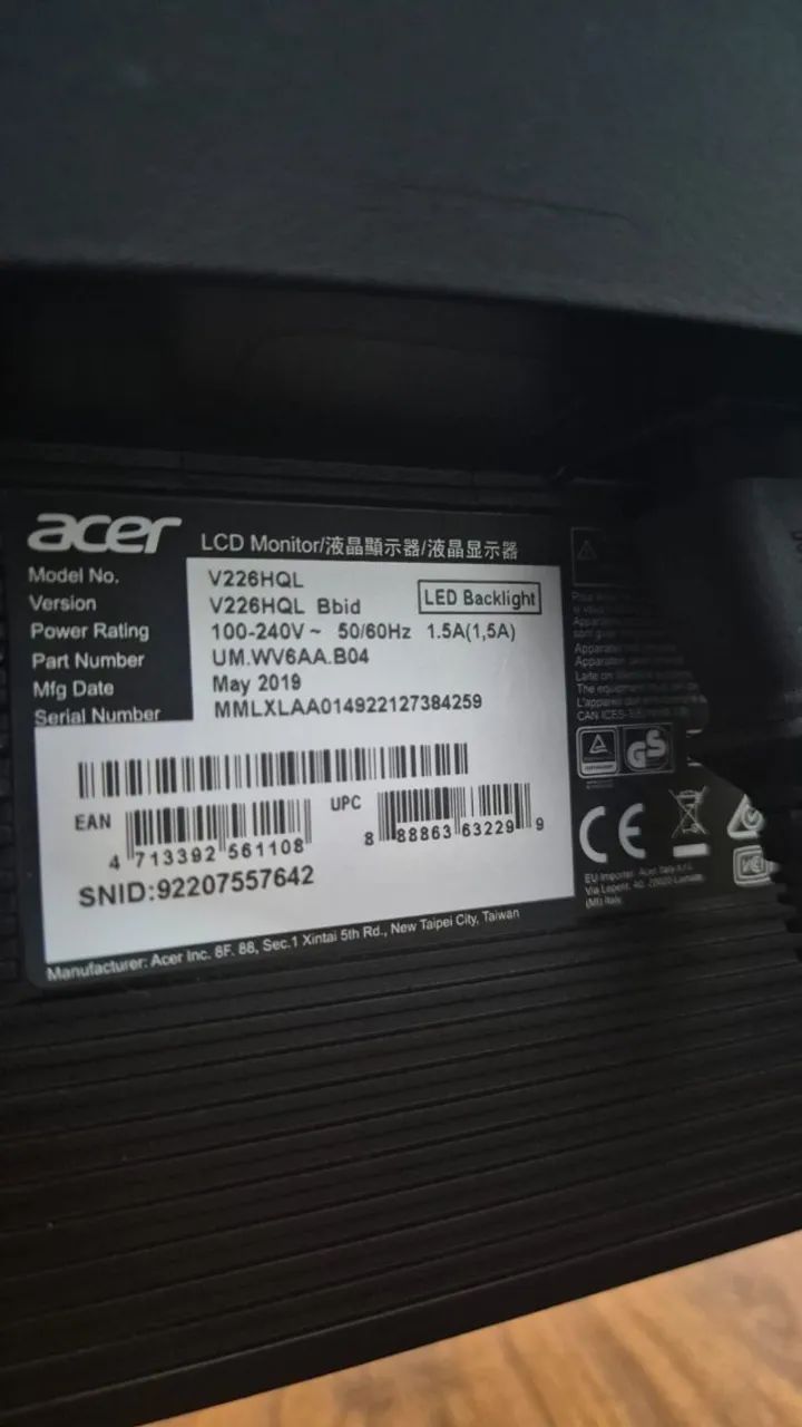 Monitor Acer 21,5" Full HD V226HQL com HDMI - Foto 3