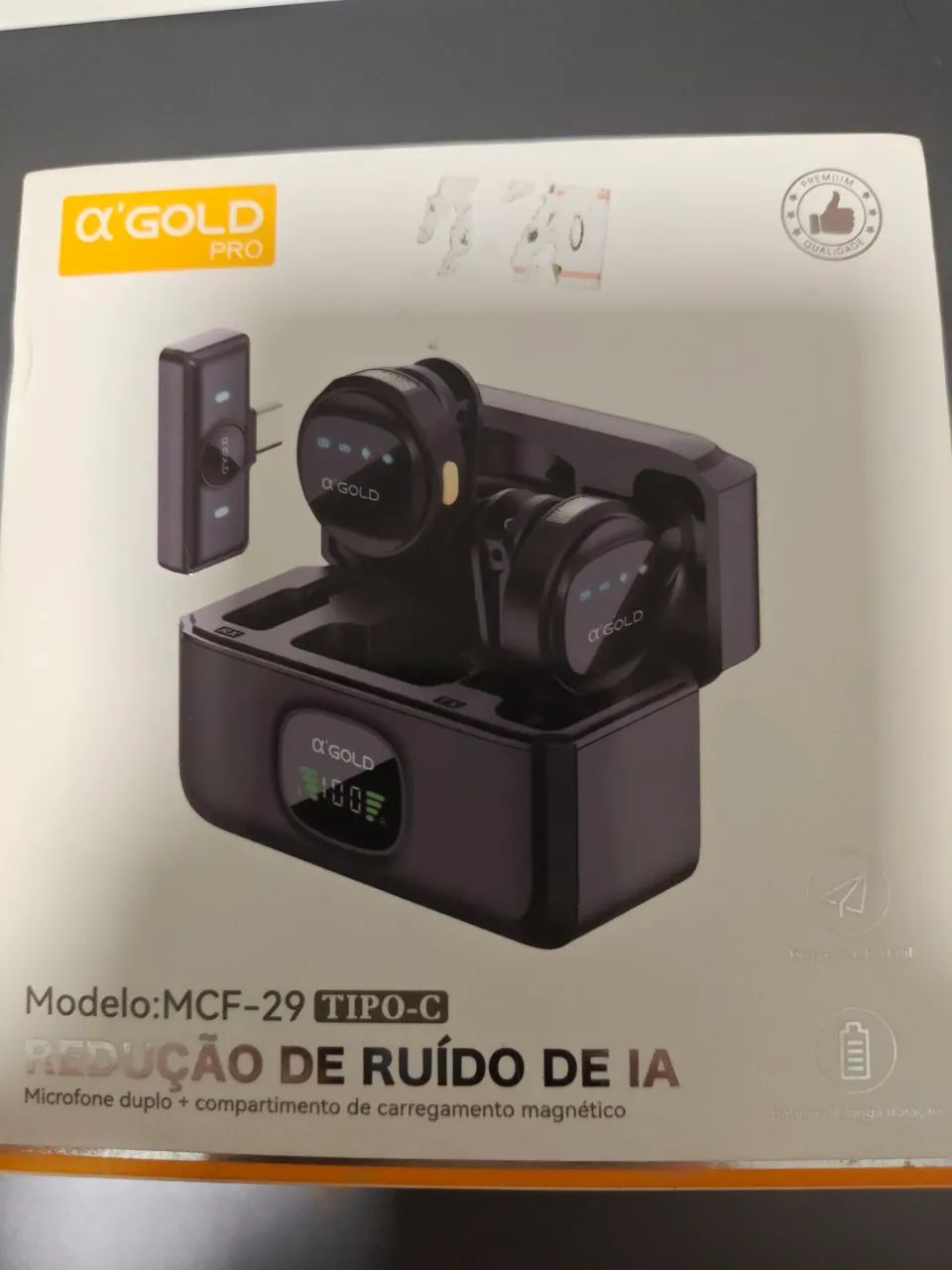 Microfone de lapela Gold Pro tipo-C