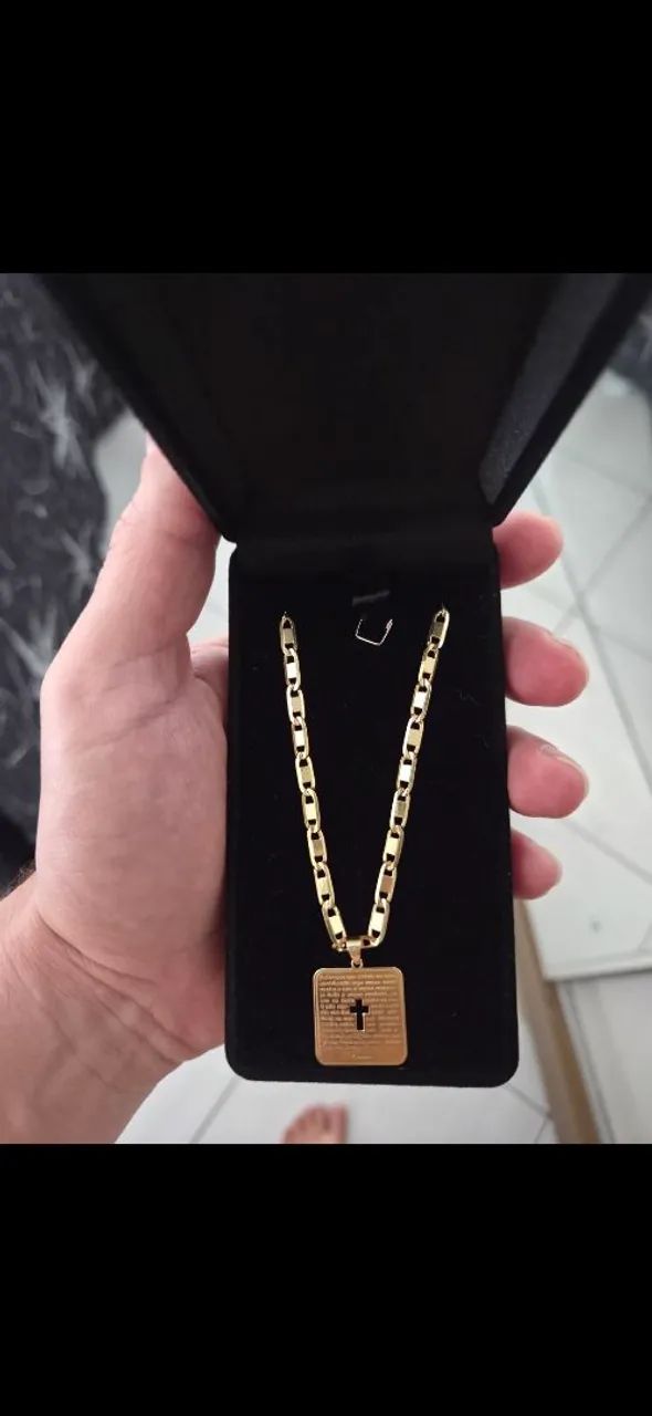 Corrente de ouro 18k Piastrine maciça. - Foto 2