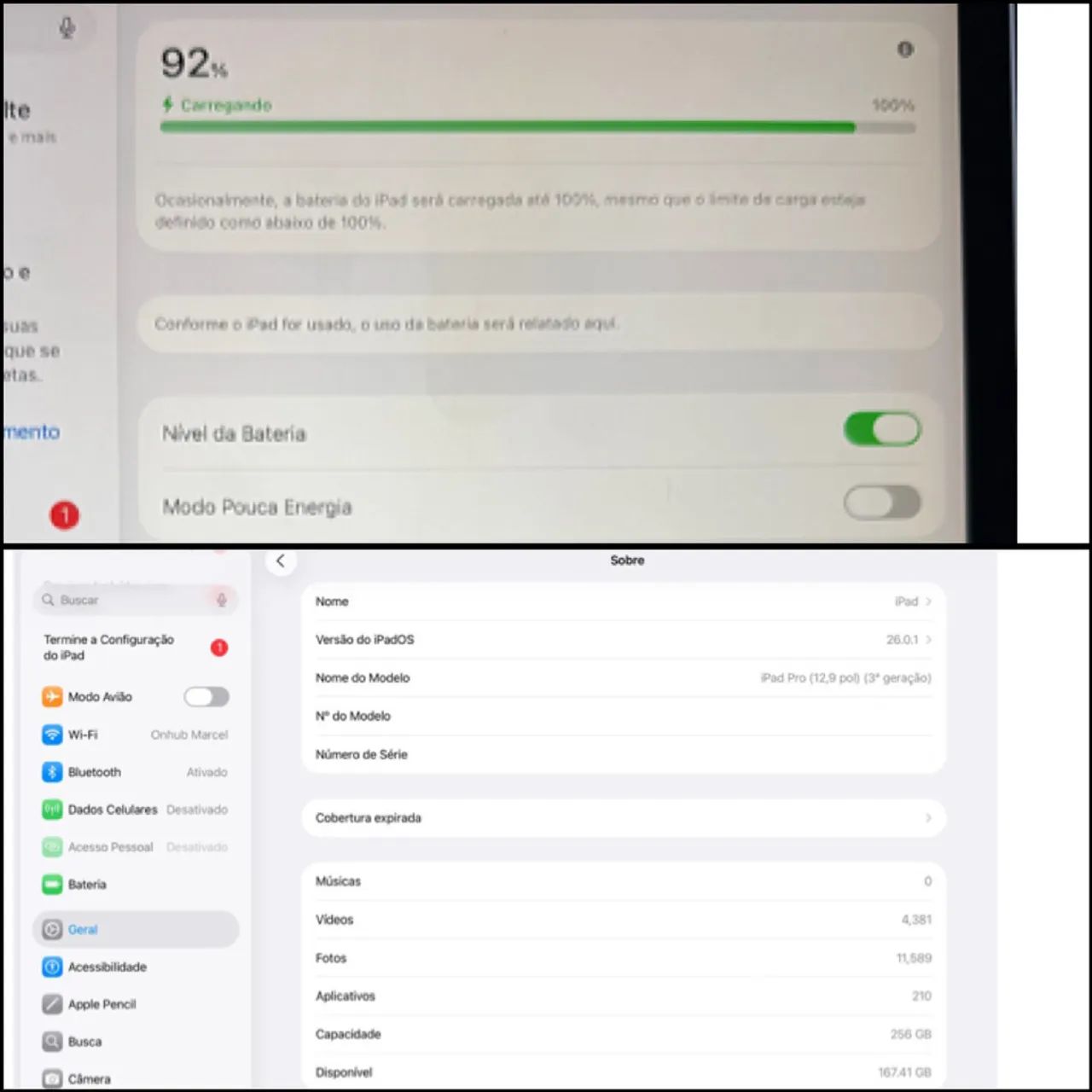 iPad Pro 12" (3ª geração) 256GB + Apple Pencil + Capa Teclado - Completo na caixa   - Foto 5