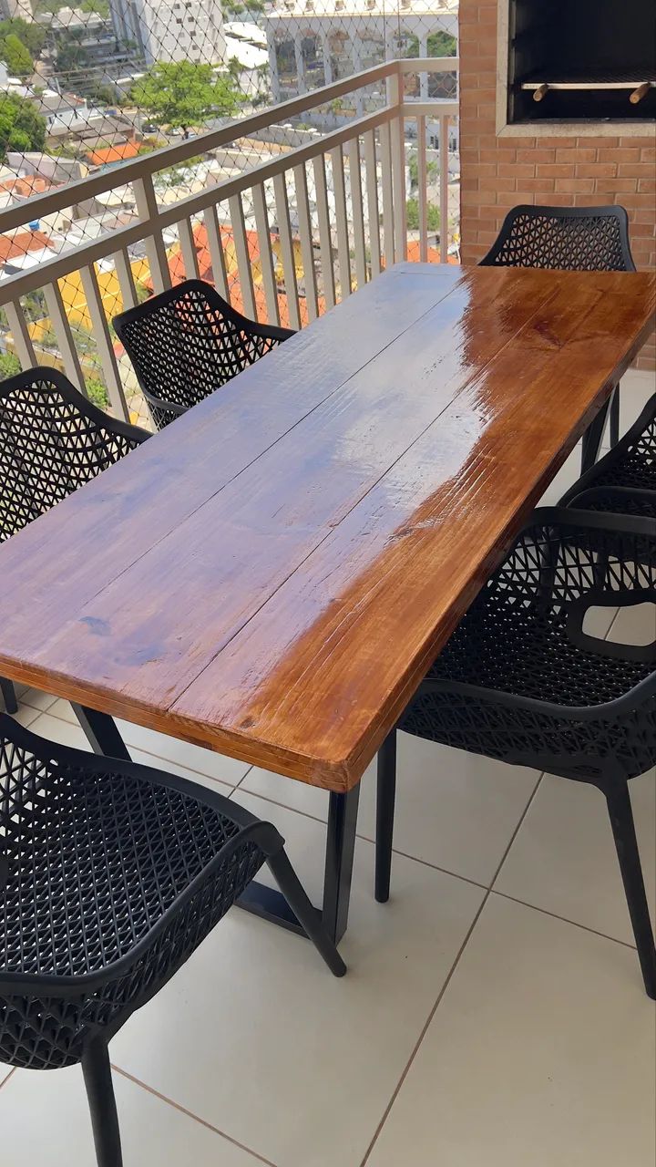 Mesa estilo industrial de jantar em Pinus - Foto 4
