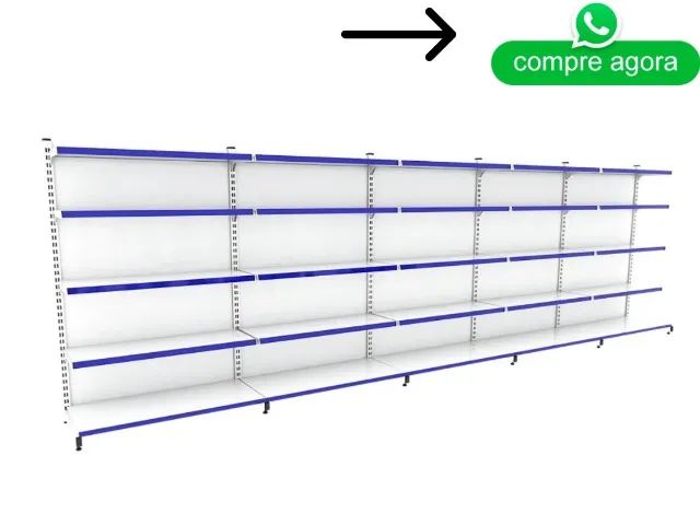 Gondola de Parede Branca Polar Com Porta Etiqueta