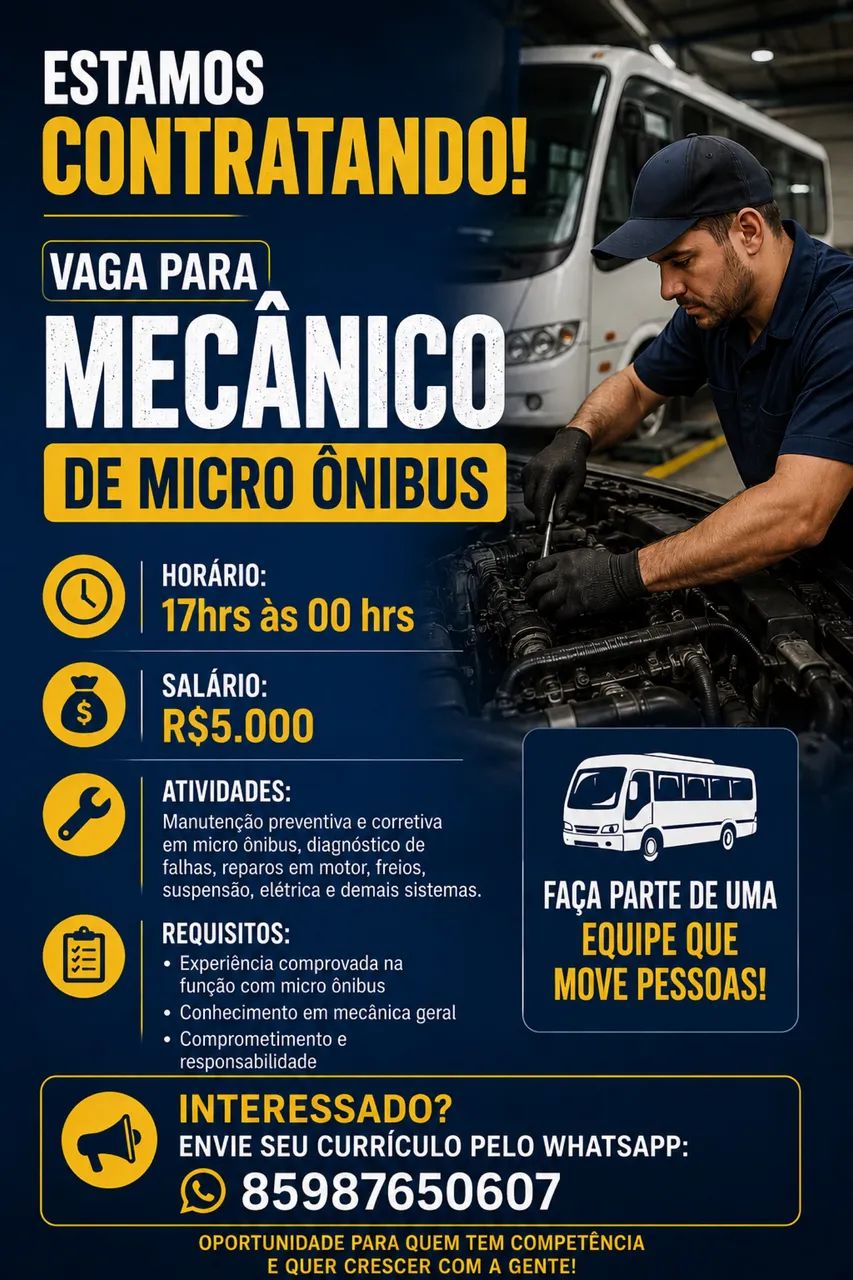 Vaga para mecânico 