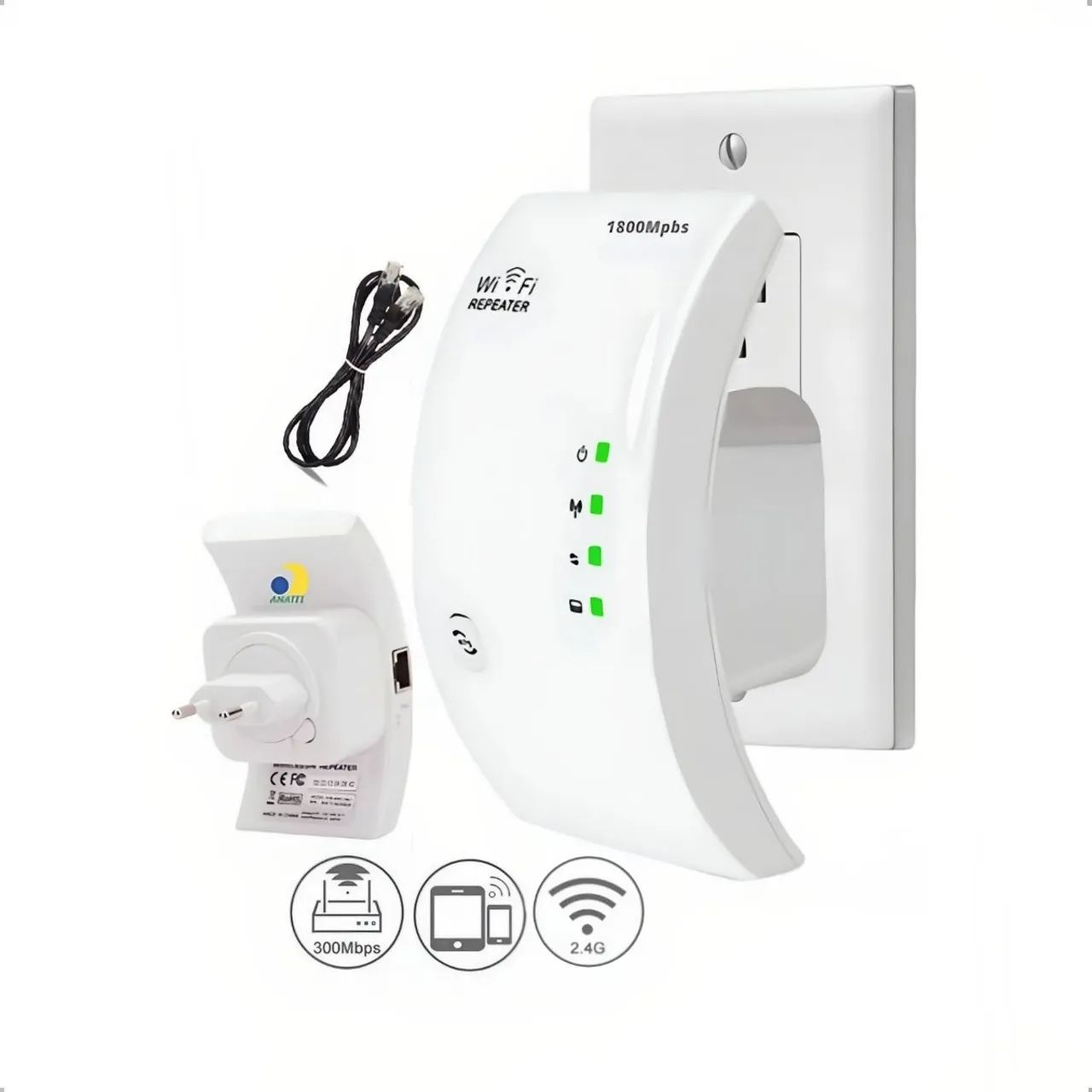 Roteador Repetidor Sinal Wifi 300mbps Wps Ap Aumentar Sinal - Foto 6