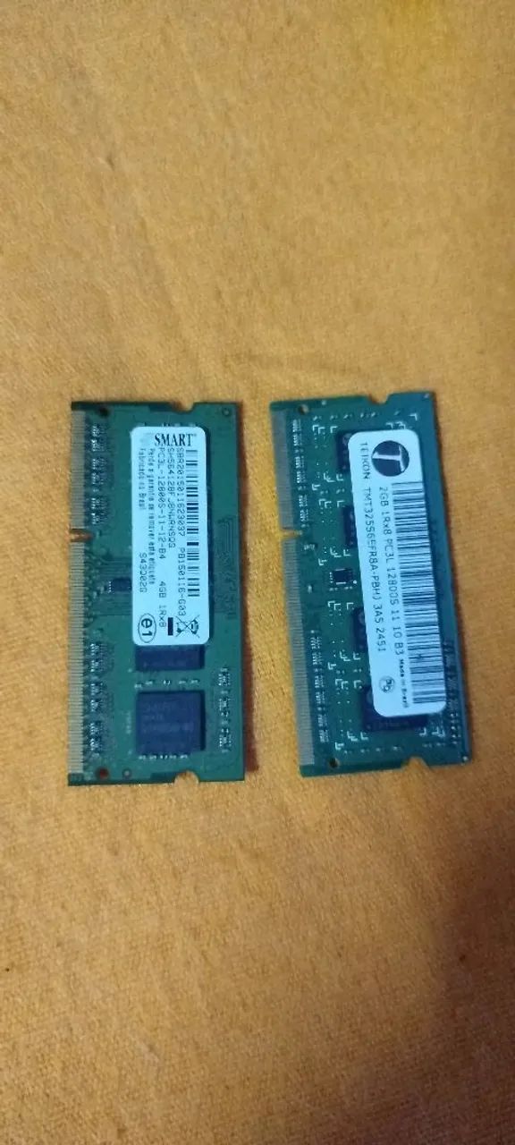 Memória ram para notebook ddr3  2/4 GB.