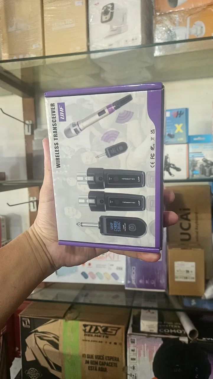 Kit receptor e transmissor sem fio para microfones UHF  - Foto 2