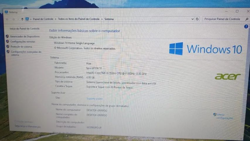 Notebook Acer Spin 3 Touchscreen Ssd240gb 4gb - Detalhe - Foto 4