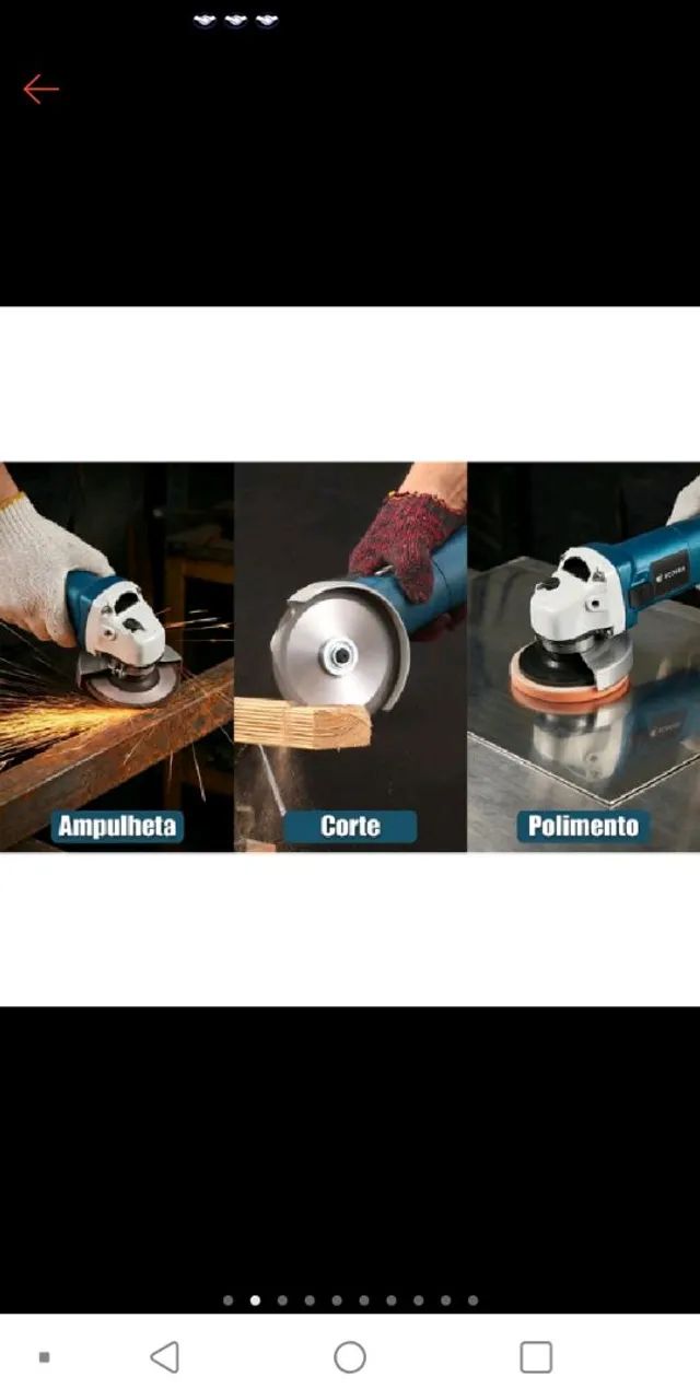 Esmerilhadeira e Lixadeira 220volts Angular 900w 115mm 4.1/2 11000rpm 50/60HZ - Foto 4
