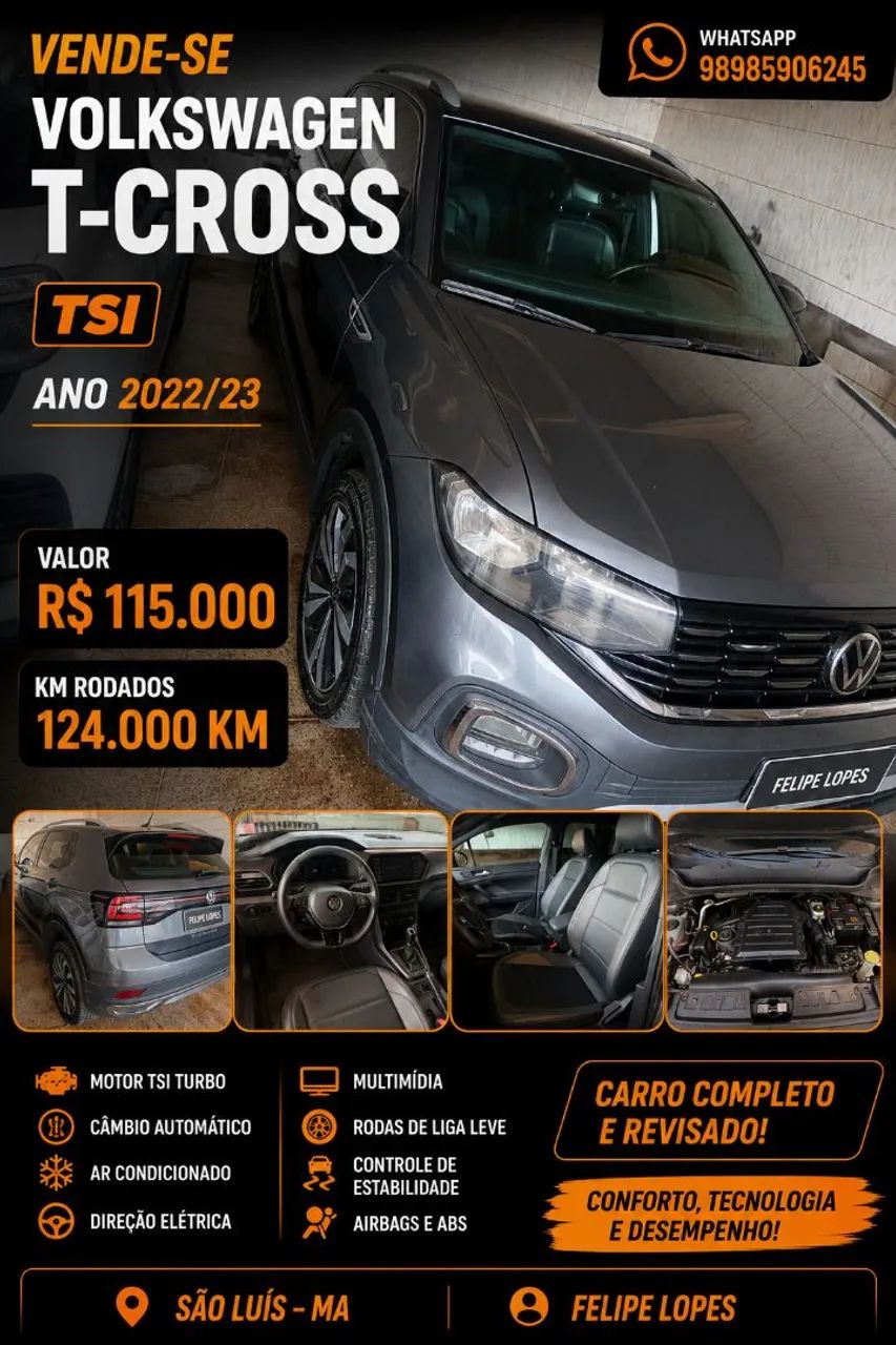 Volkswagen T-Cross T-Cross Hig. 250 TSI 1.4 Flex 16V 5p Aut 2023