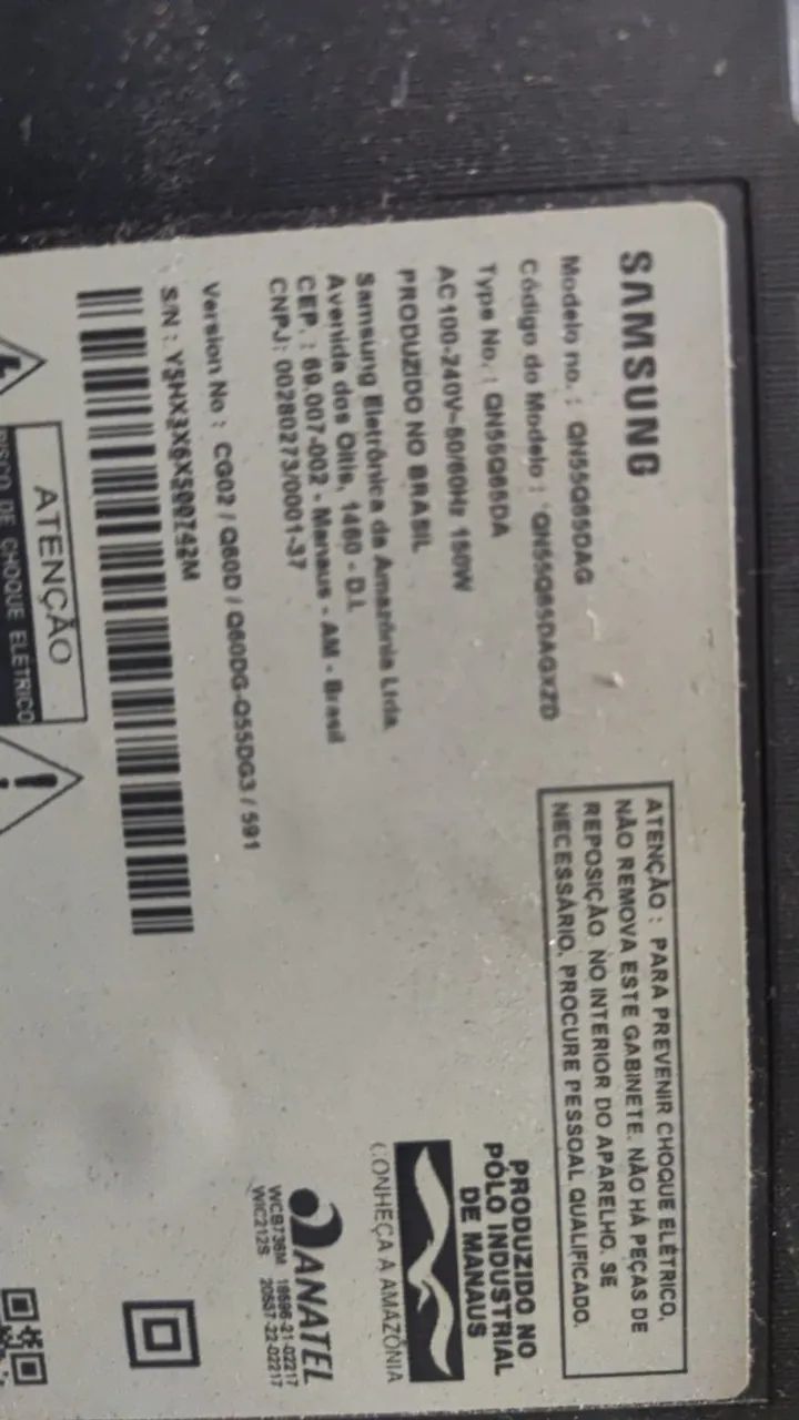 Tv Samsung Qled 55 pol  com a placa de sinal queimada - Foto 2