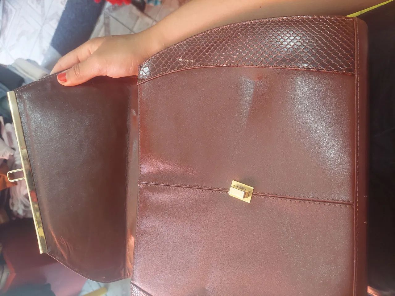 Bolsa Cintia de couro  - Foto 3