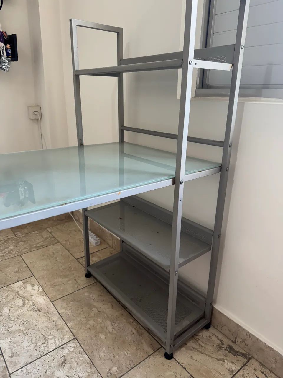 Glass-top office desk