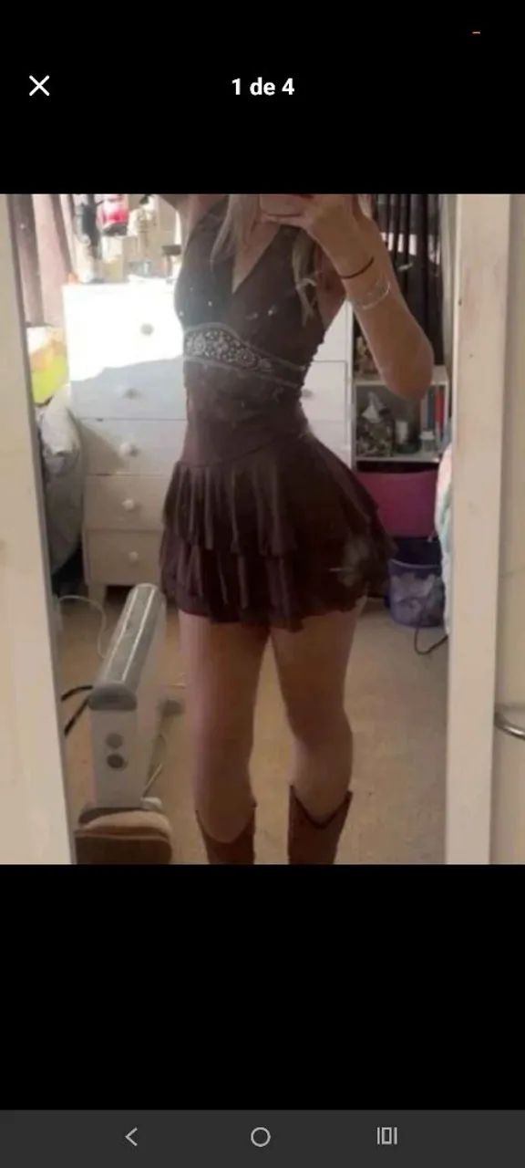 VESTIDO MARROM 