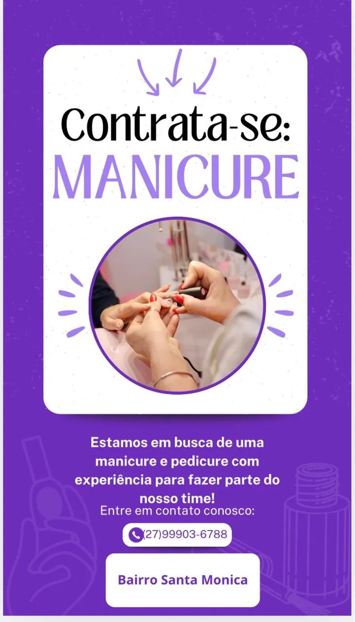 Vaga manicure e pedicure
