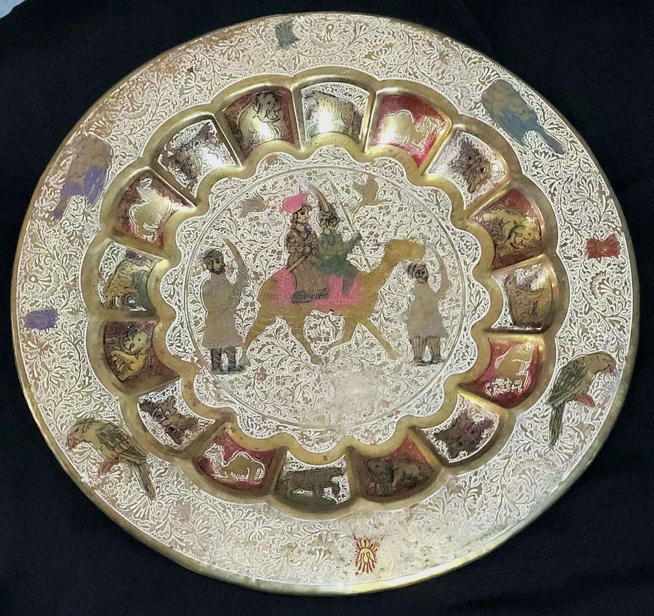 Lote Prato Indiano vintage decorativo 24cm