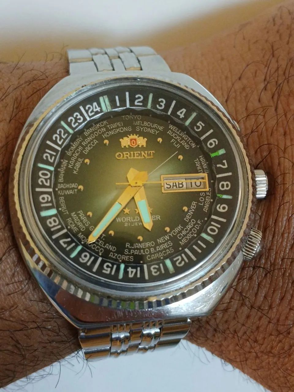 Relógio orient world diver verde  - Foto 3