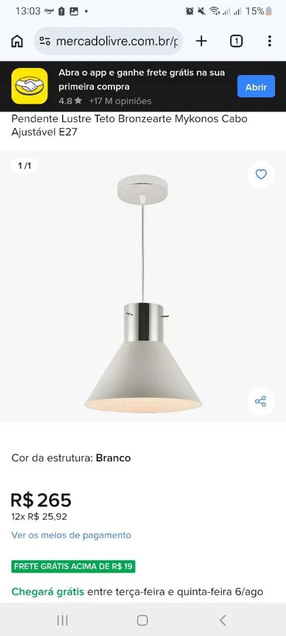 Luminária/ pendente na caixa - Foto 5