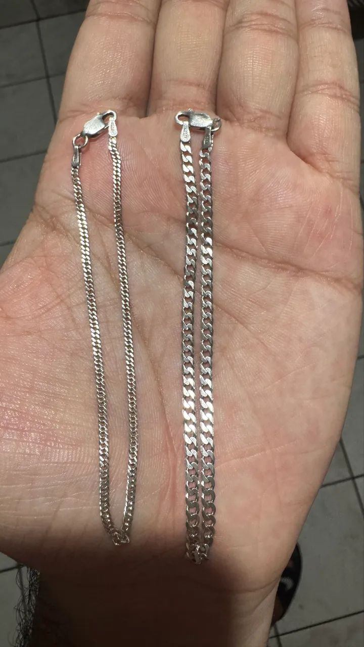 Duas pulseiras de prata 925 (100 reais nas duas) - Foto 2