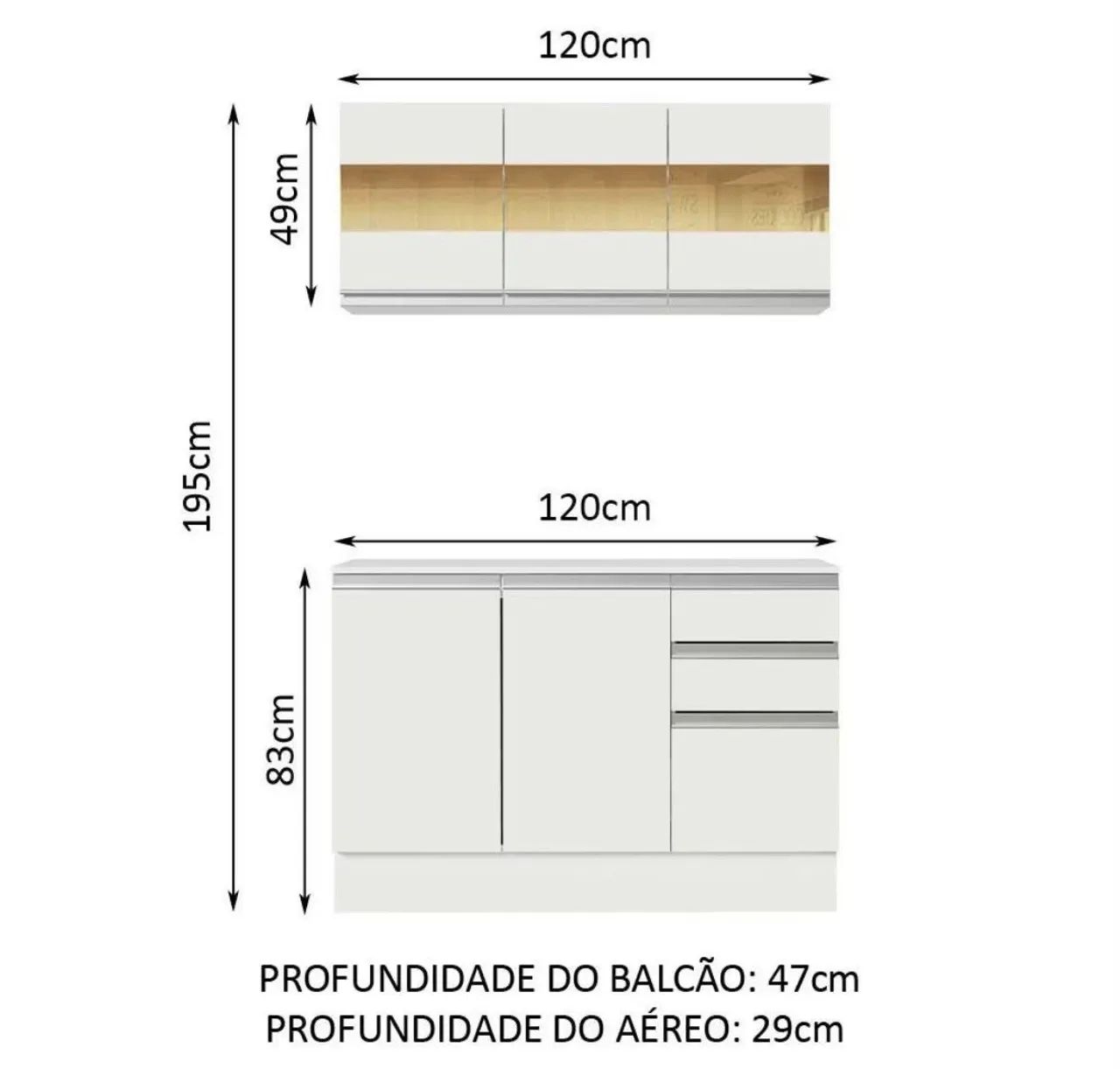 Armário de cozinha COMPACTO 100% MDF  - Foto 2