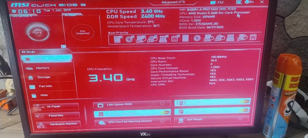 Placa-mãe Msi B450m-a Pro Max (ms-7c52) - Preto - SEM ESPELHO - Foto 3