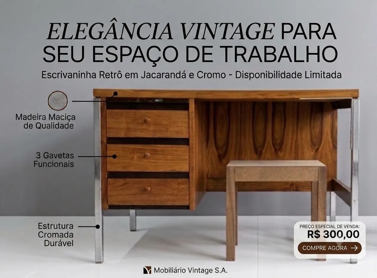 Escrivaninha Retrô  - Foto 2