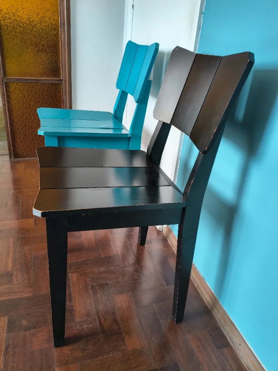 2 cadeira oppa design - preta e azul - Foto 2
