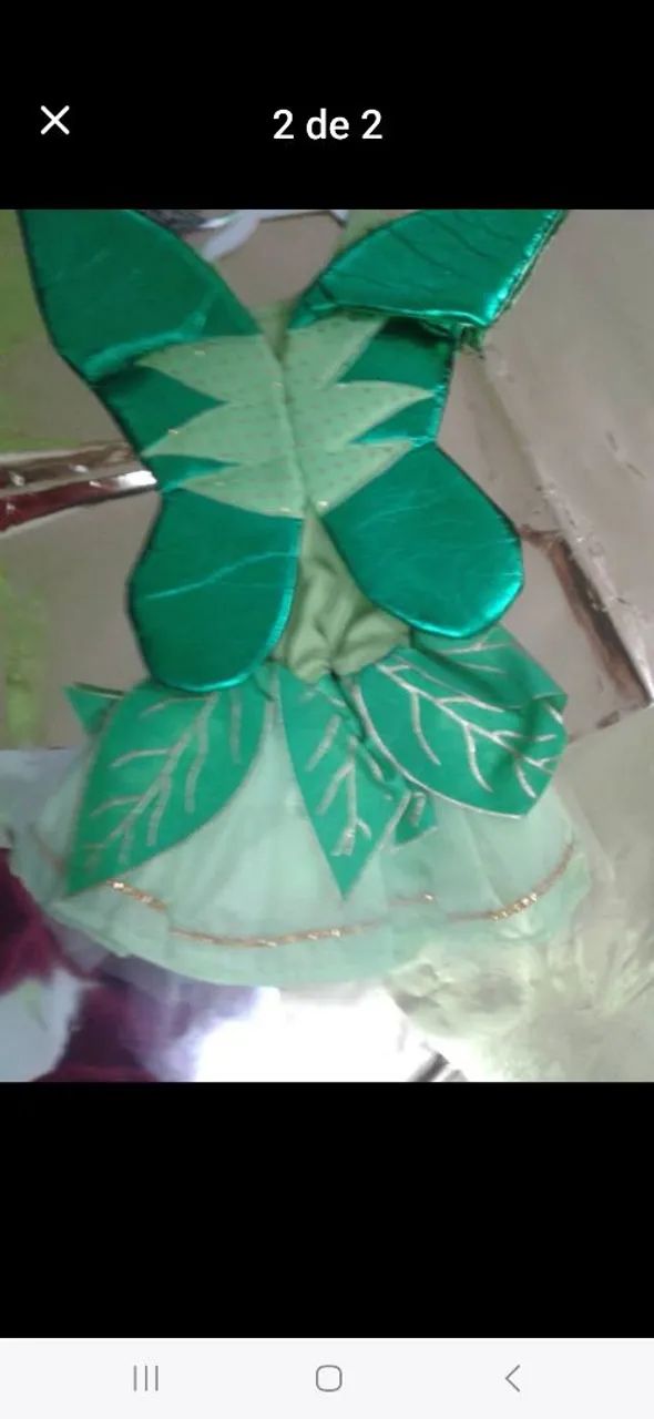 Fantasia Fada Verde Infantil  - Foto 2