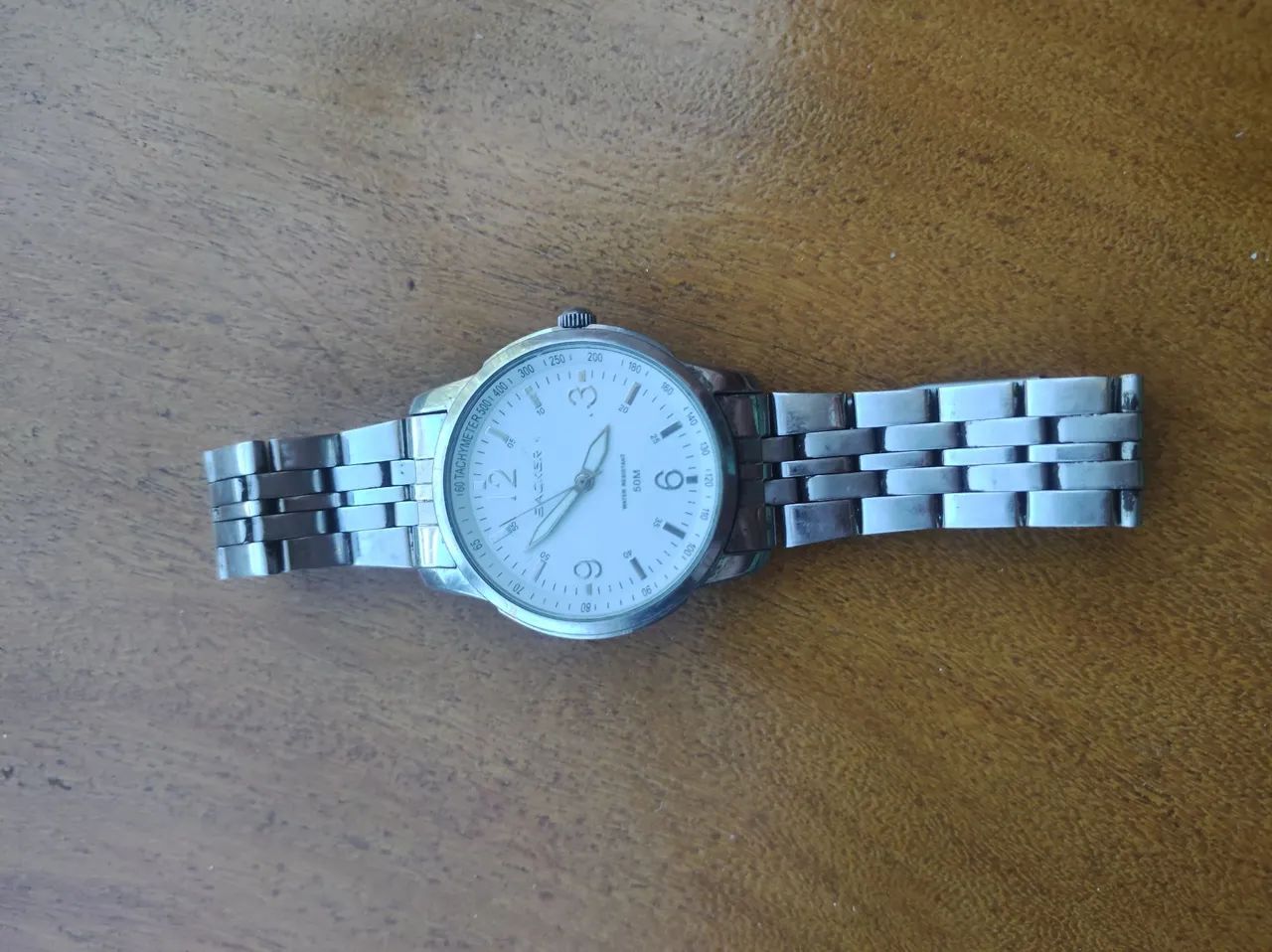 Relógio backer com pulseira de aço 