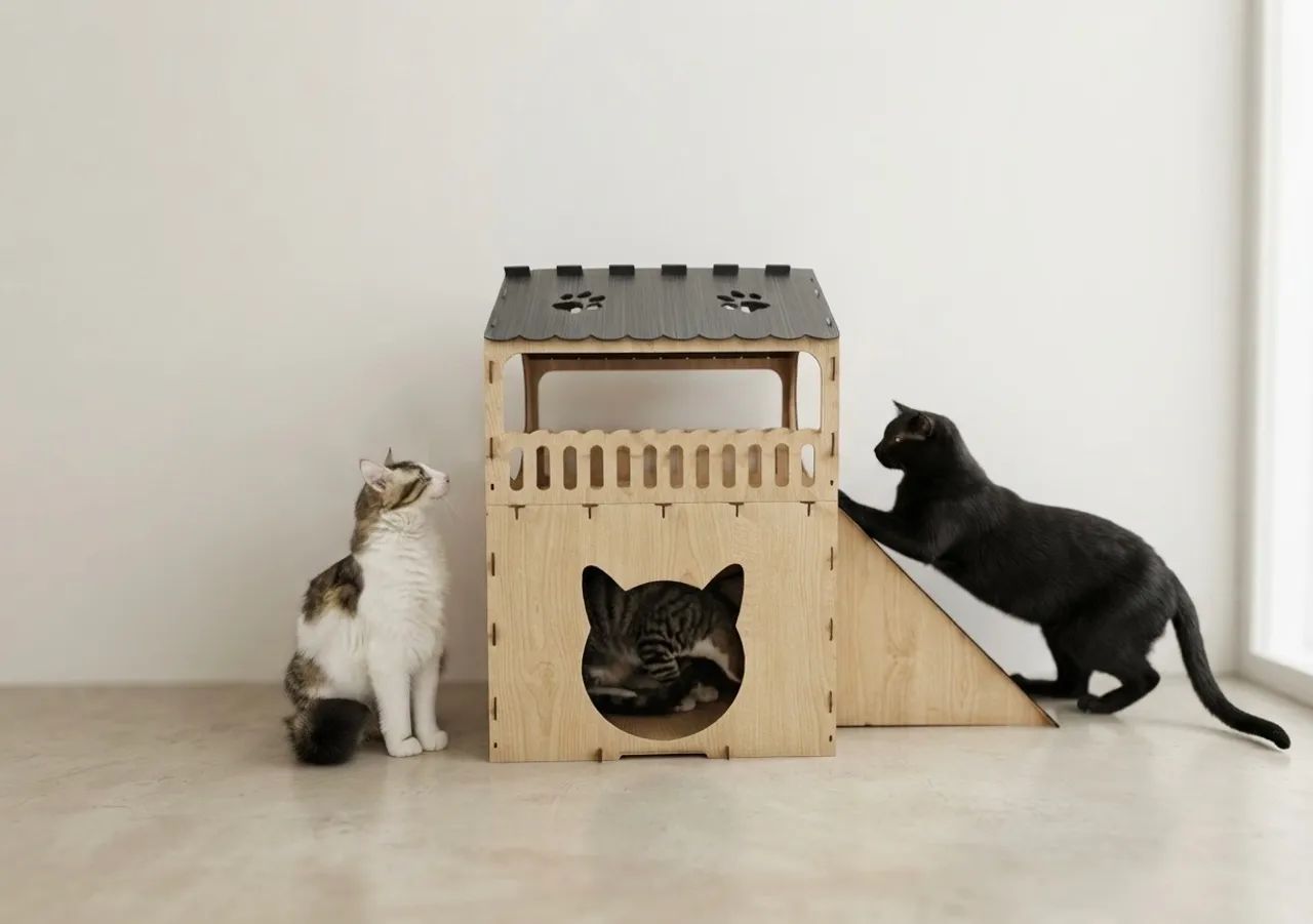? CASINHA 2 ANDARES PARA GATOS - CONFORTO, DIVERSÃO E ESTILO! ? - Foto 2