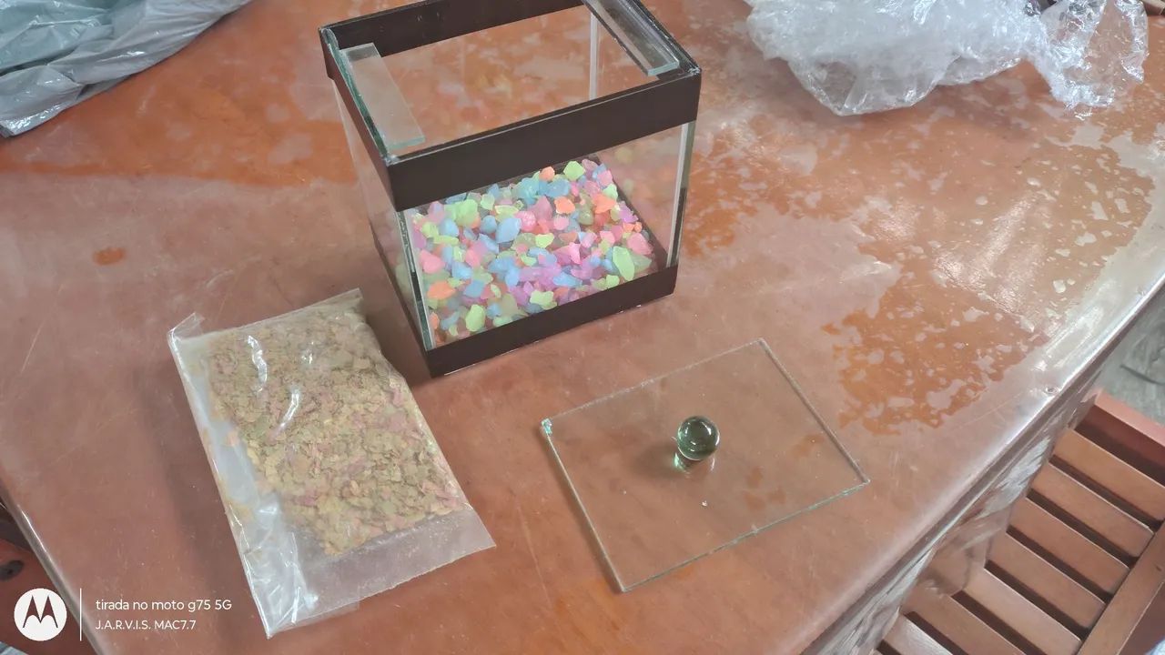 Aquário completo com pedras coloridas  - Foto 5