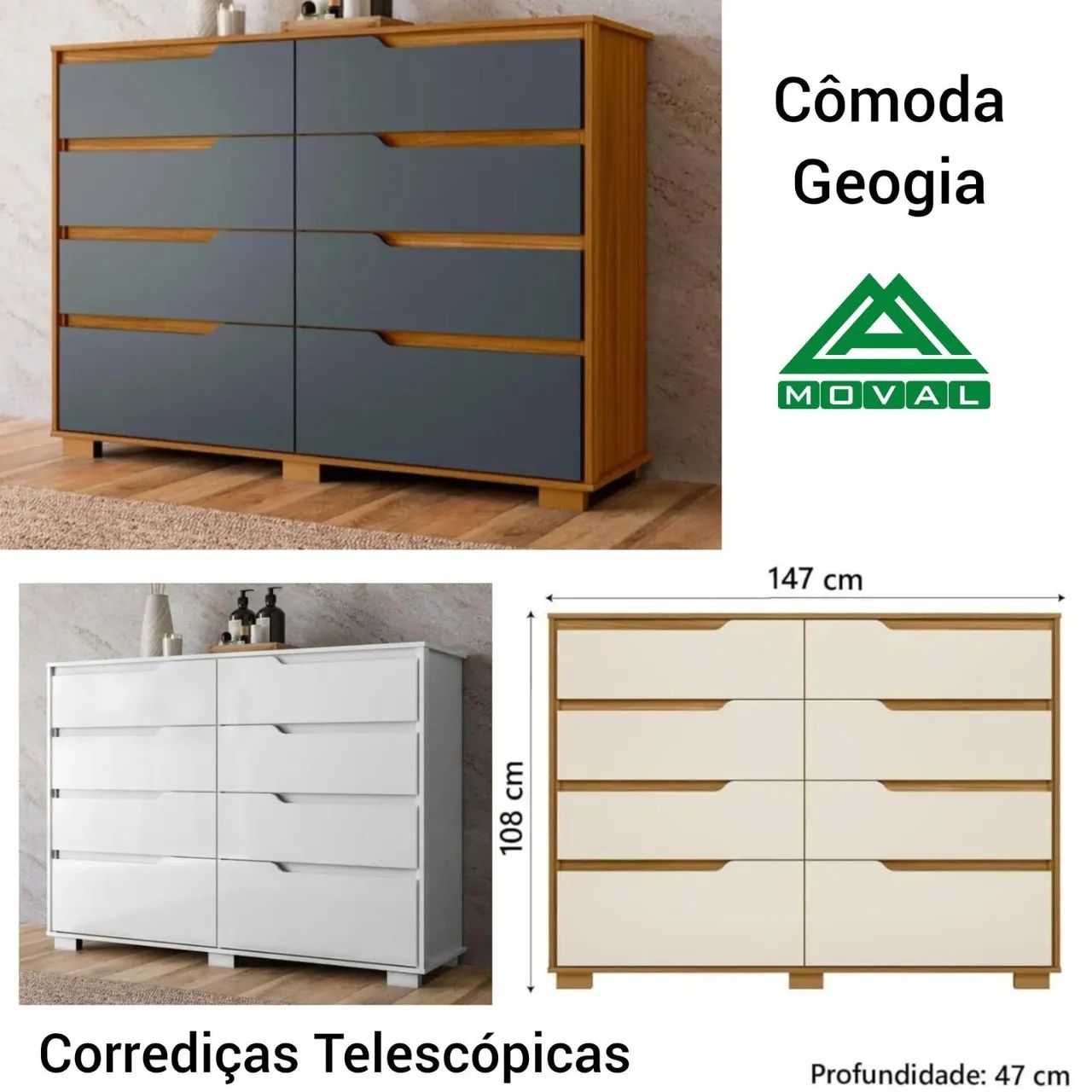 Cômoda 8Gavetas Geórgia 