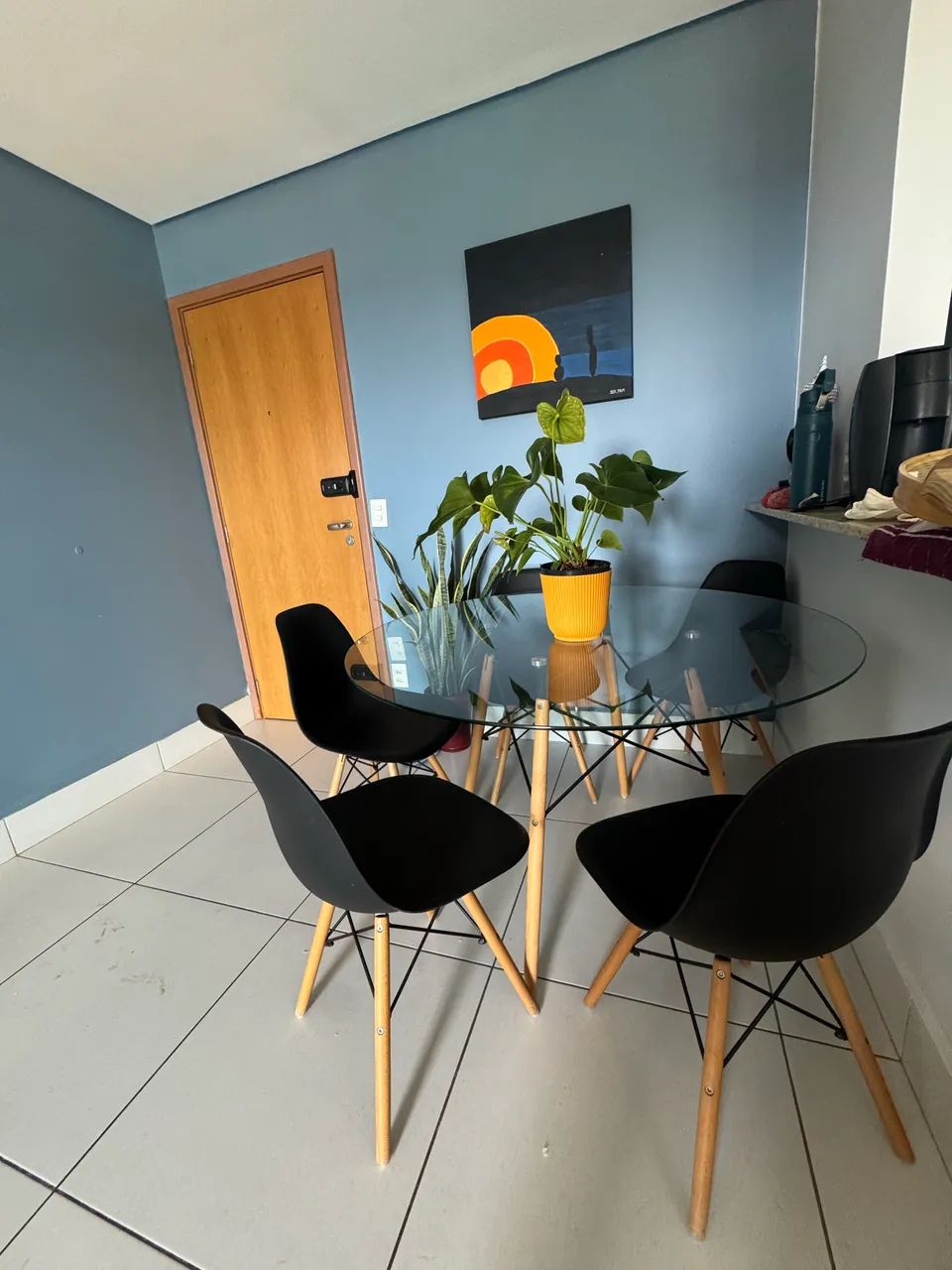 Conjunto de mesa de vidro com 5 cadeiras - Foto 2