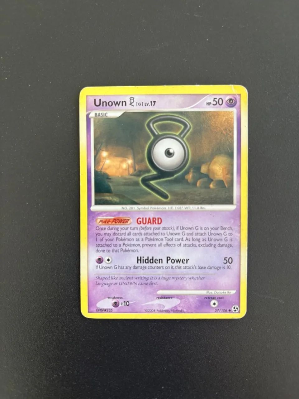 Carta pokemon Unown Raro