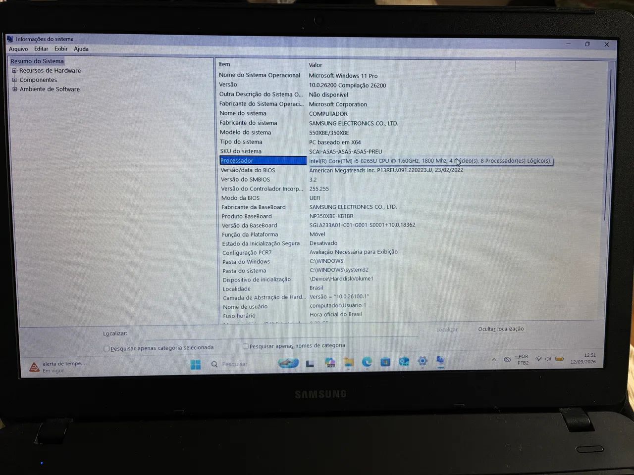 Laptop Samsung notebook i5 8gB COM nota fiscal