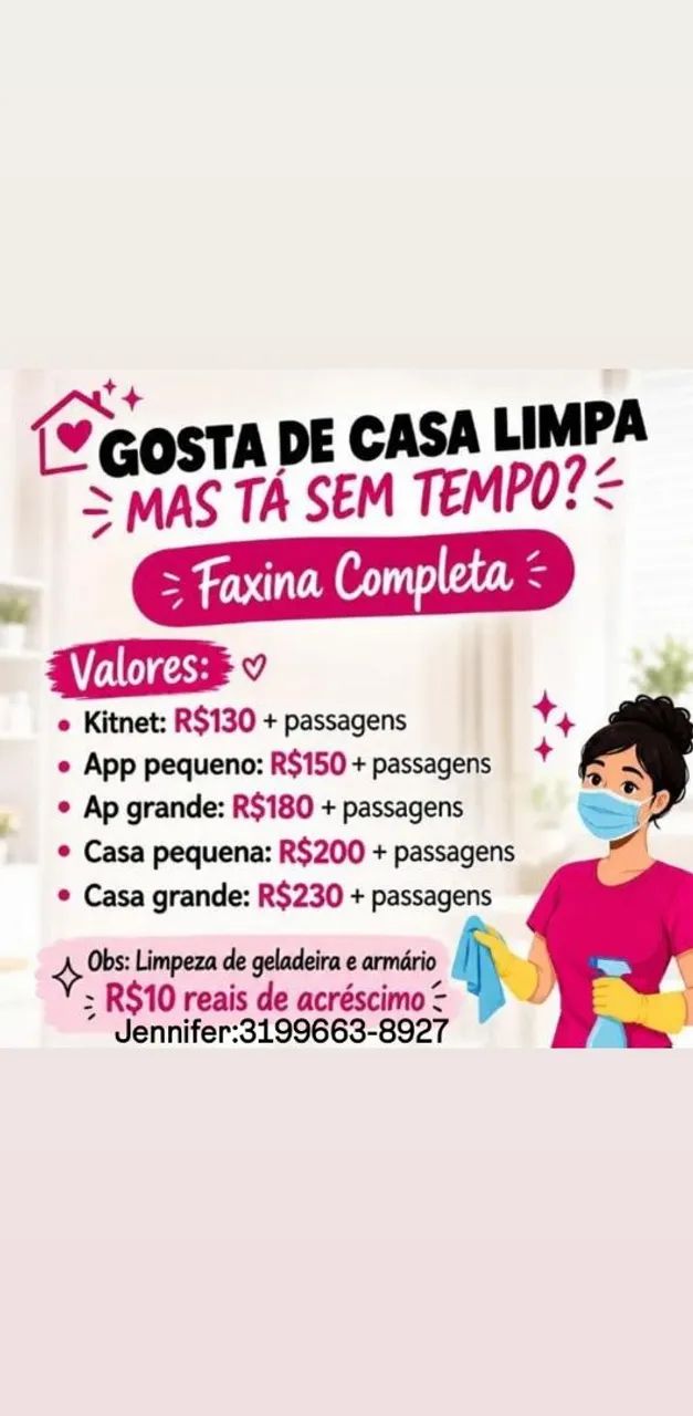 Serviços de faxina , limpeza geral