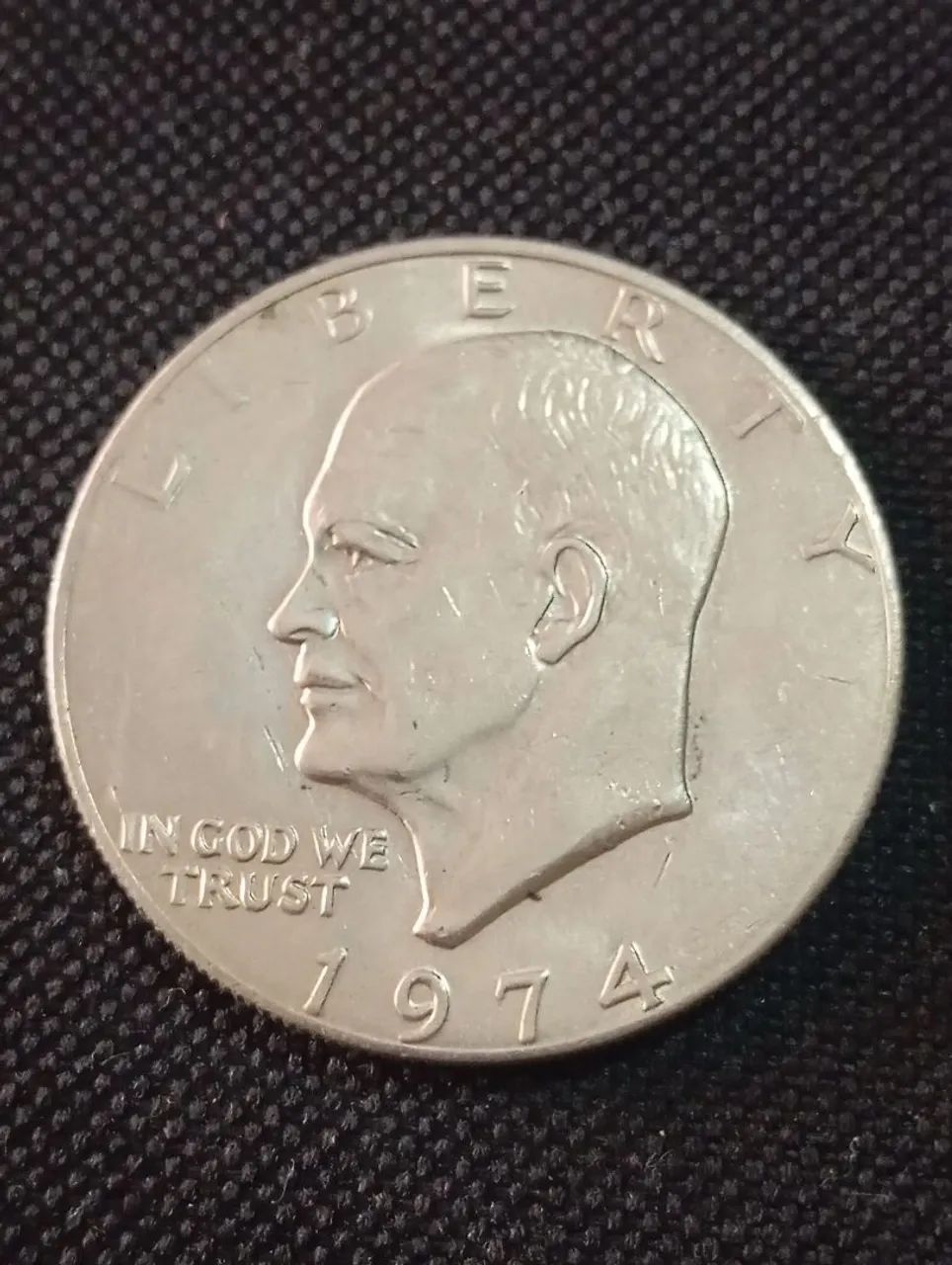 Moeda prata Americana One Dollar 1974