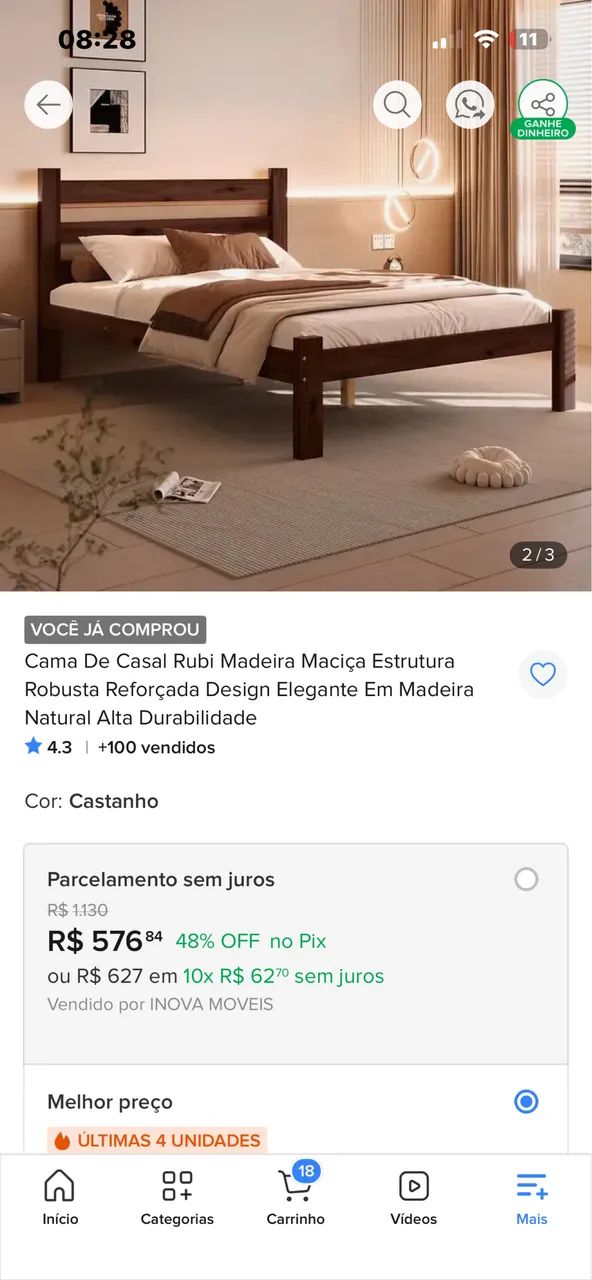 Cama casal nova