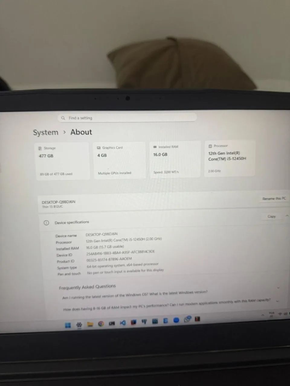 Notebook MSI Thin 15 - 16GB Ram e SSD 512GB - Foto 3