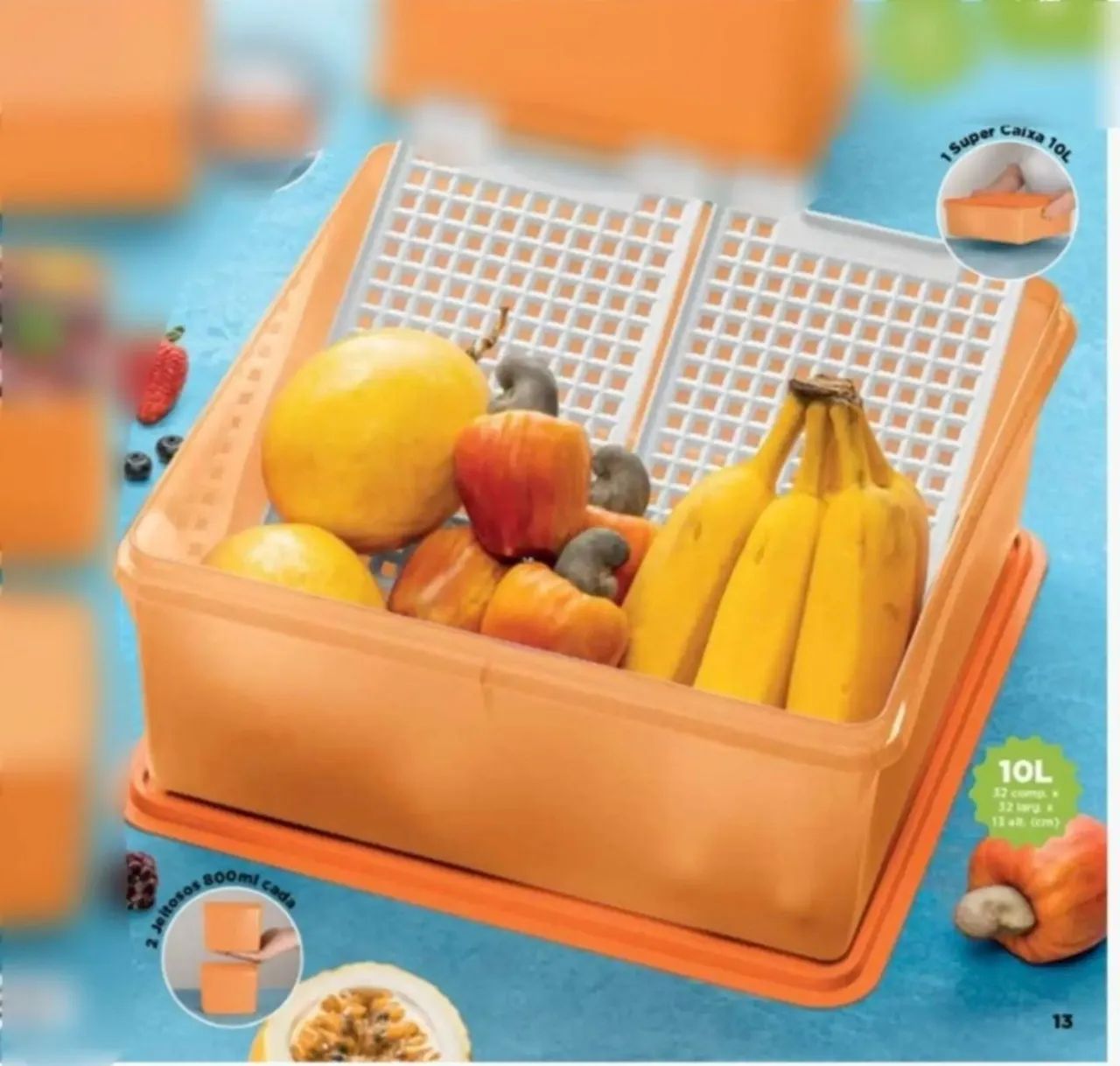 Super Caixa 10L Orange Tupperware Original