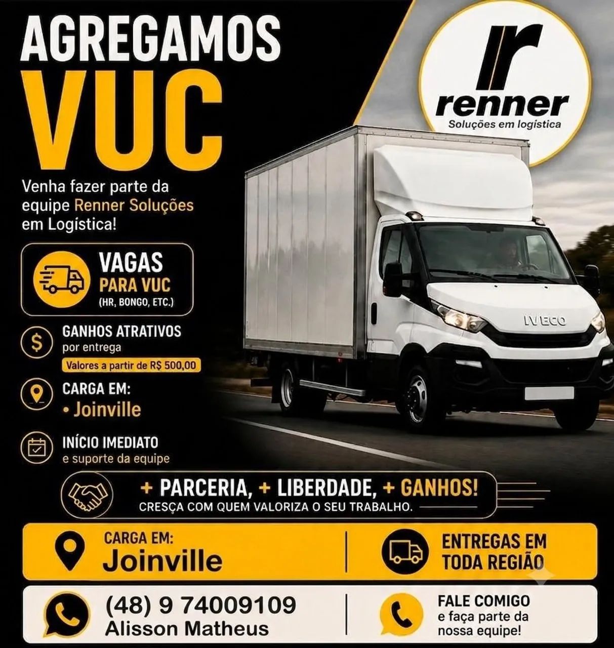 Vagas para entregas do Mercado Livre com veículo próprio.