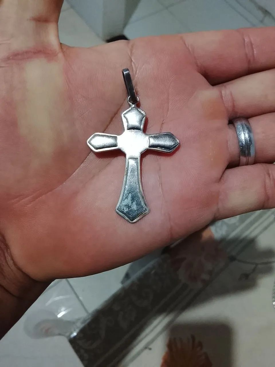 Corrente de prata com pingente  - Foto 2