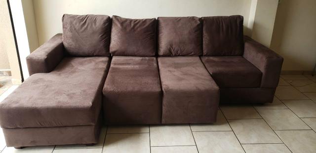 Sofá retrátil com chaise novíssimo!! (entrego e parcelo) - Foto 5