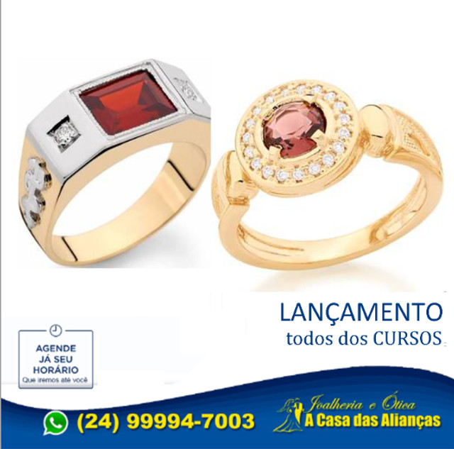 Anéis Moderno de formaturar em ouro 1'8 k - Todos cursos - Foto 2