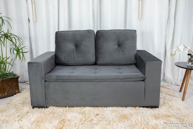 Sofá 2 lugares 8000 c Pillow Cinza Até 12x - Foto 2
