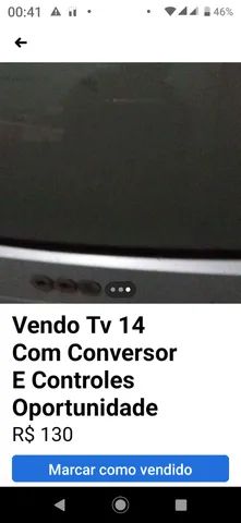 Vendo tv c/ conversor os dois controles e fio q serve de antena 